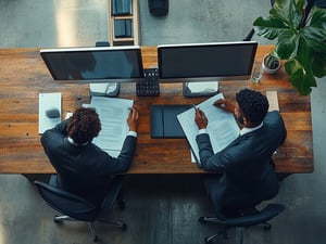 u6885682617_high_angle_shot_of_2_executives_working_on_docume_f0d7b4c9-44b4-426b-8eff-c669fbe0bfbf_2-1